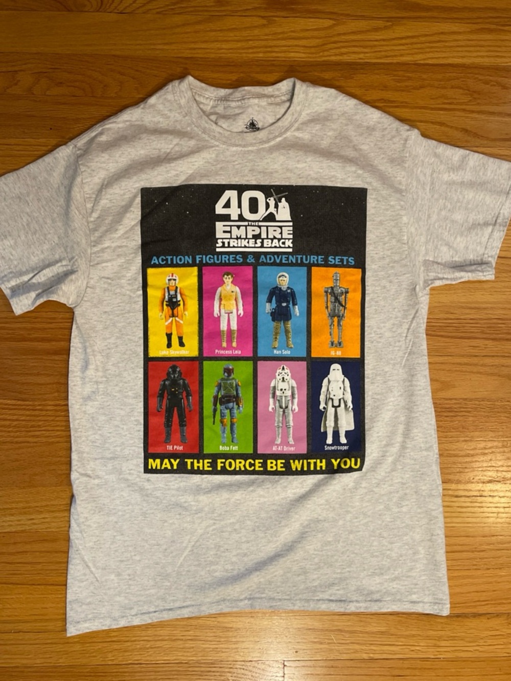 Disney Star Wars 40th Anniversary Heather Gray Graphic Tee - Multicolor Print
